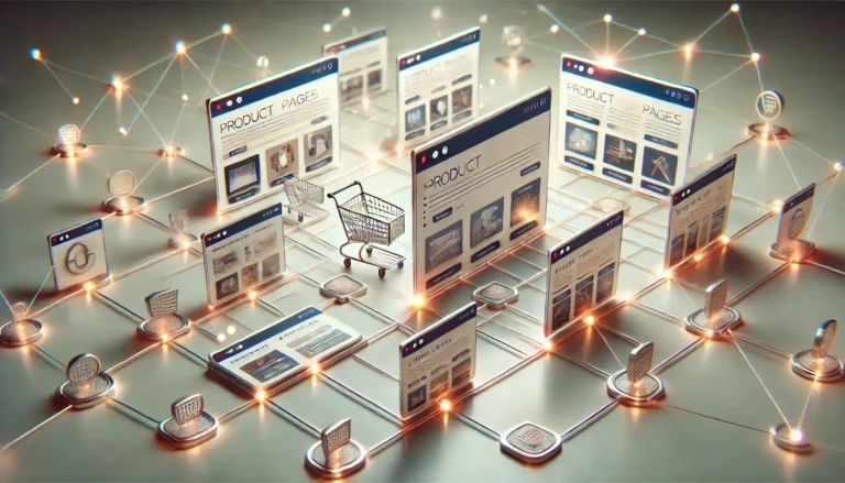Des pages web avec des liens symbolisant le maillage interne